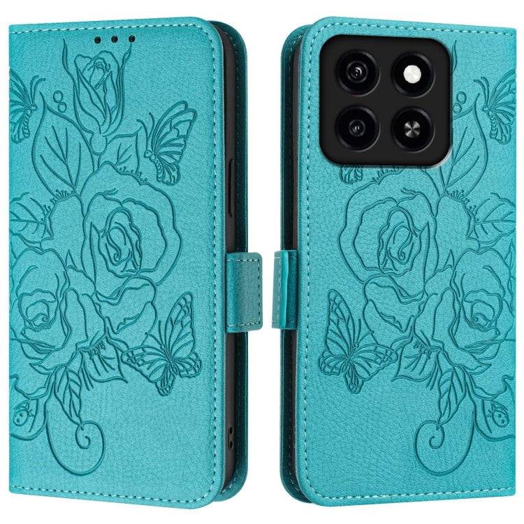 For ZTE Blade A35 / A55 Embossed Rose RFID Anti-theft Leather Phone Case