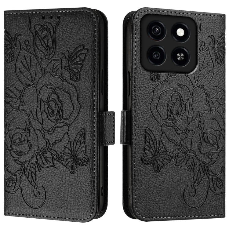 For ZTE Blade A35 / A55 Embossed Rose RFID Anti-theft Leather Phone Case