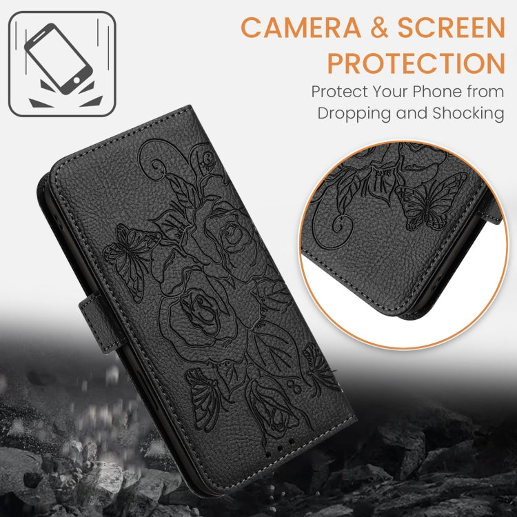 For ZTE Blade A35 / A55 Embossed Rose RFID Anti-theft Leather Phone Case