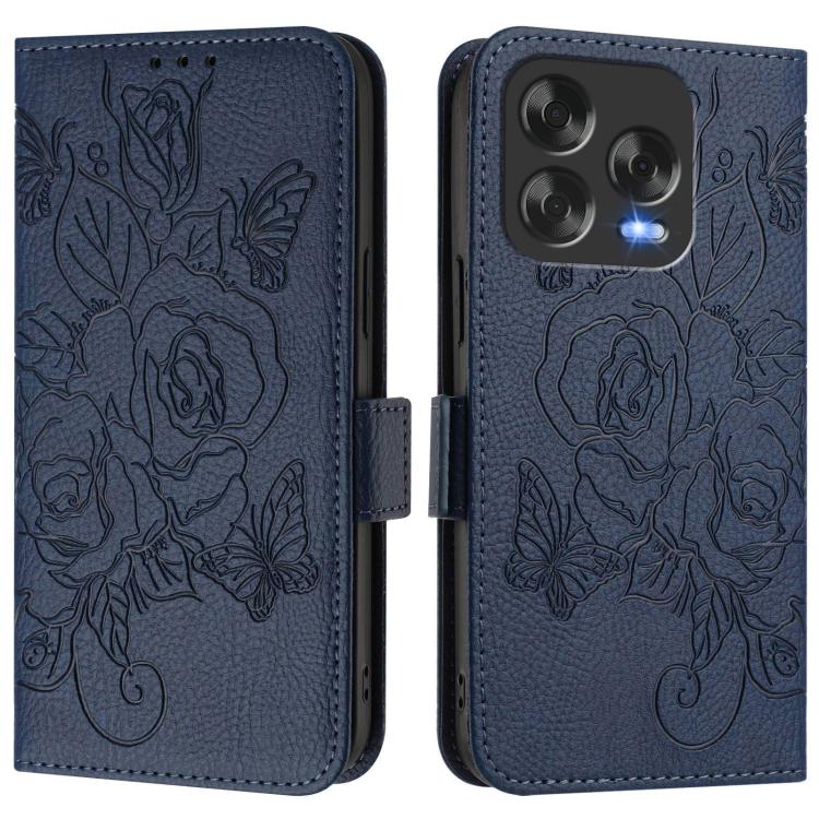 For ZTE Blade V70 Design Embossed Rose RFID Anti-theft Leather Phone Case