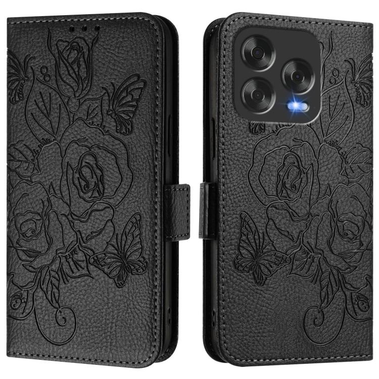 For ZTE Blade V70 Design Embossed Rose RFID Anti-theft Leather Phone Case
