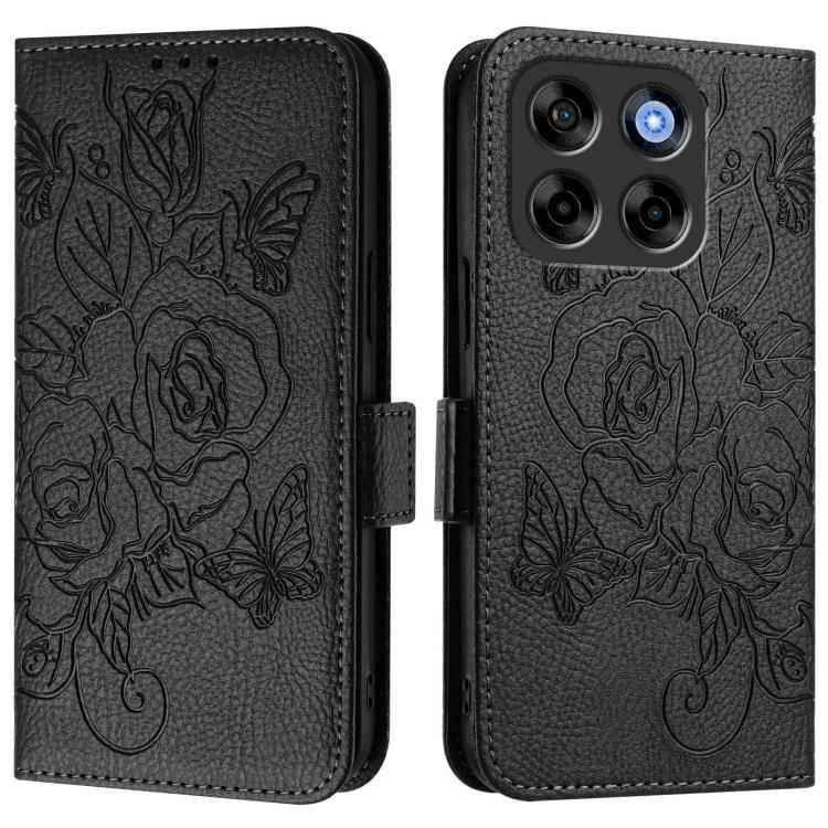 For ZTE Blade V70 Embossed Rose RFID Anti-theft Leather Phone Case