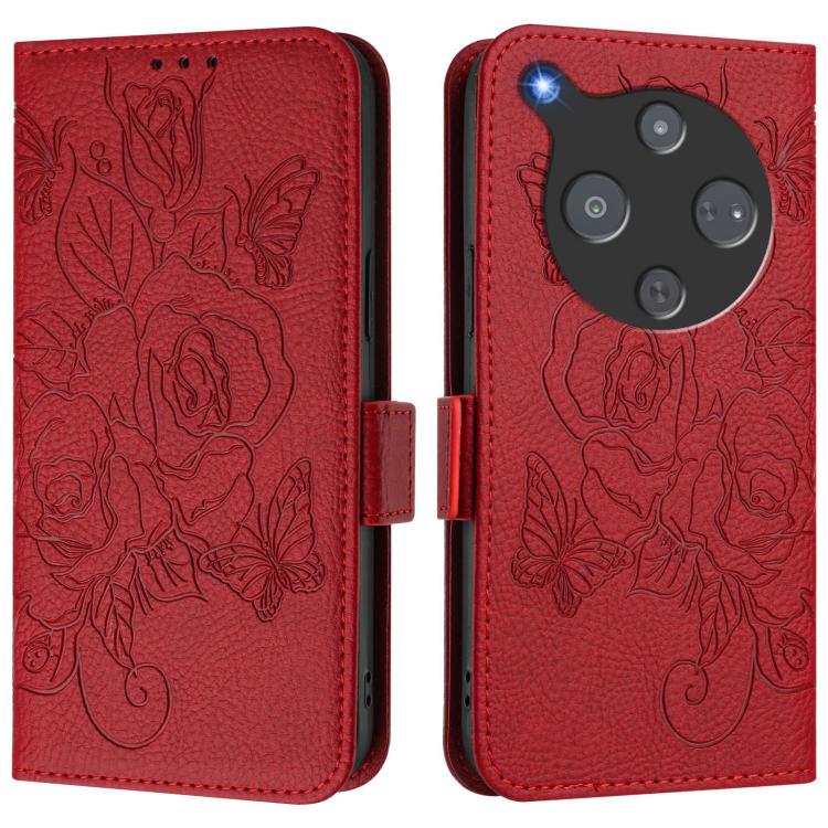For ZTE Optus X Pro 2 5G Embossed Rose RFID Anti-theft Leather Phone Case