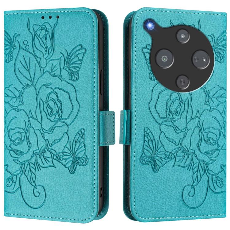 For ZTE Optus X Pro 2 5G Embossed Rose RFID Anti-theft Leather Phone Case