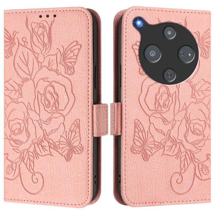 For ZTE Optus X Pro 2 5G Embossed Rose RFID Anti-theft Leather Phone Case