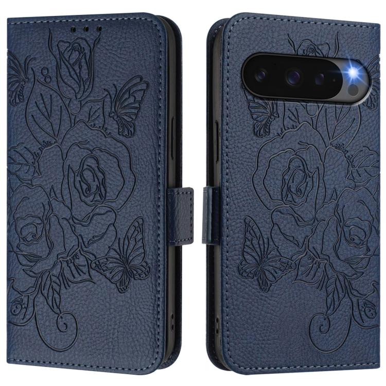 For Google Pixel 10 5G / 10 Pro 5G Global Embossed Rose RFID Anti-theft Leather Phone Case