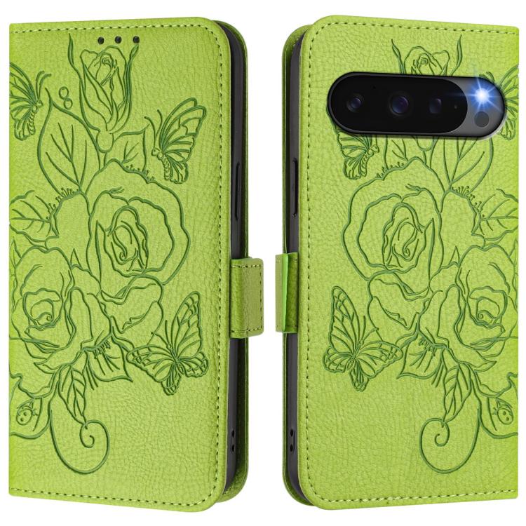 For Google Pixel 10 Pro XL 5G Global Embossed Rose RFID Anti-theft Leather Phone Case