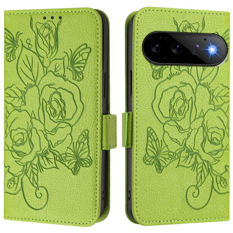 For Google Pixel 11 Pro / 11 Embossed Rose RFID Anti-theft Leather Phone Case