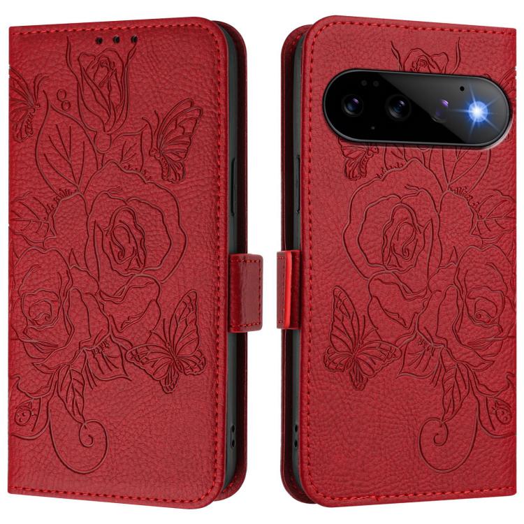 For Google Pixel 11 Pro / 11 Embossed Rose RFID Anti-theft Leather Phone Case