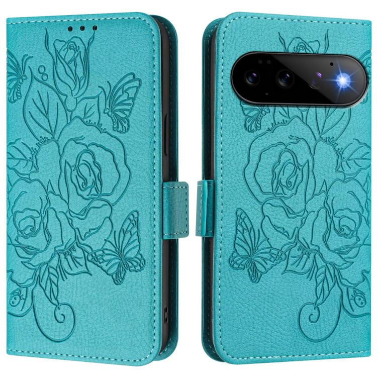 For Google Pixel 11 Pro / 11 Embossed Rose RFID Anti-theft Leather Phone Case