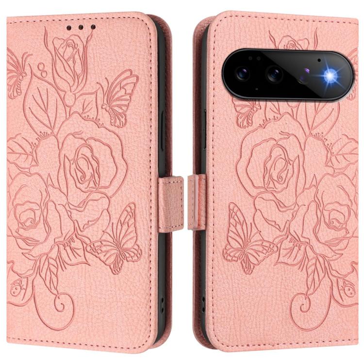 For Google Pixel 11 Pro / 11 Embossed Rose RFID Anti-theft Leather Phone Case