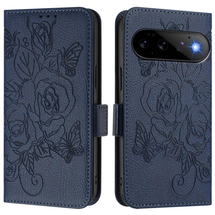 For Google Pixel 11 Pro / 11 Embossed Rose RFID Anti-theft Leather Phone Case
