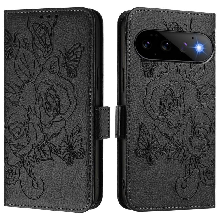 For Google Pixel 11 Pro / 11 Embossed Rose RFID Anti-theft Leather Phone Case