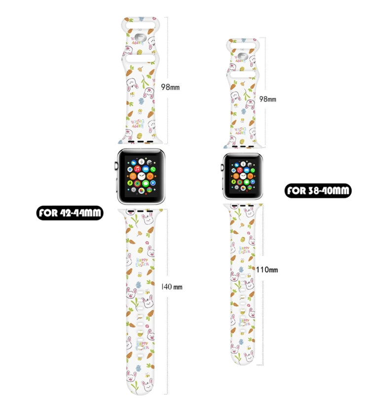 For Apple Watch Ultra 49mm Butterfly Buckle Easter Printed Silicone Watch Band
