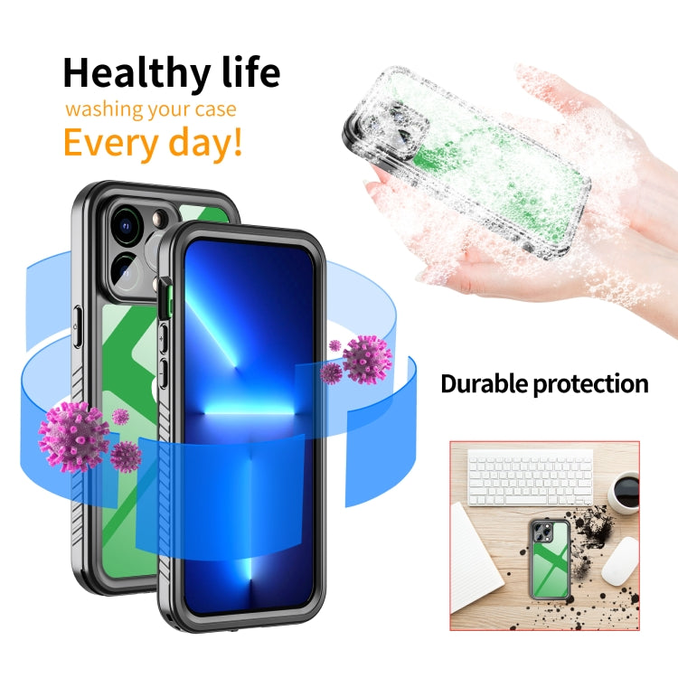 For iPhone 14 Pro Max RedPepper Shockproof IP68 Waterproof PC + TPU Protective Case - Black