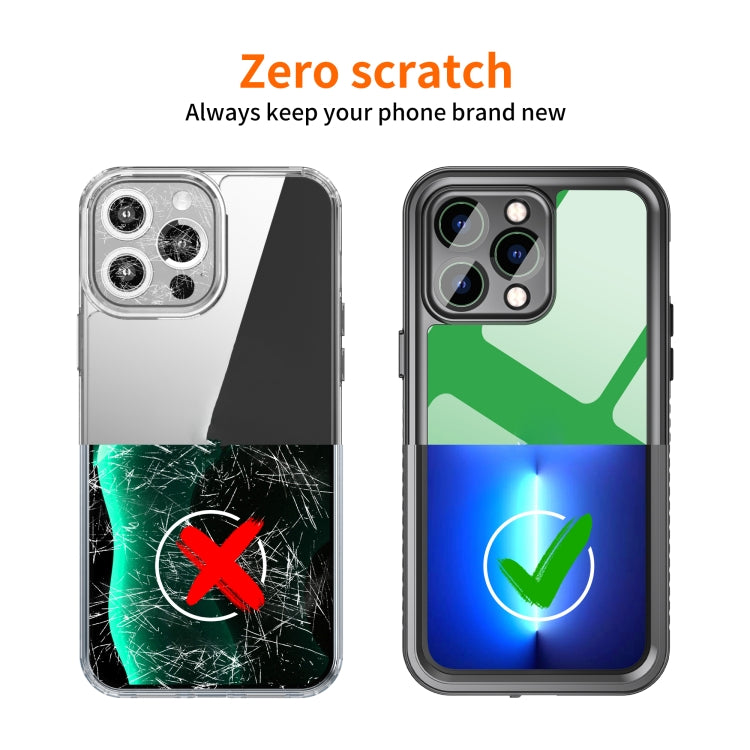 For iPhone 14 Pro Max RedPepper Shockproof IP68 Waterproof PC + TPU Protective Case - Black