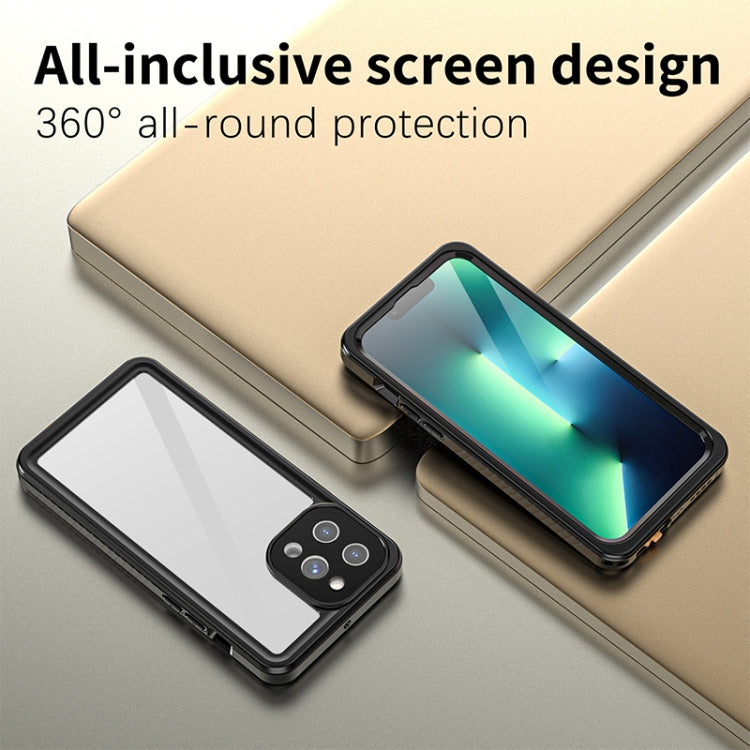 For iPhone 13 Pro Max RedPepper Shockproof IP68 Waterproof PC + TPU Protective Case - Black