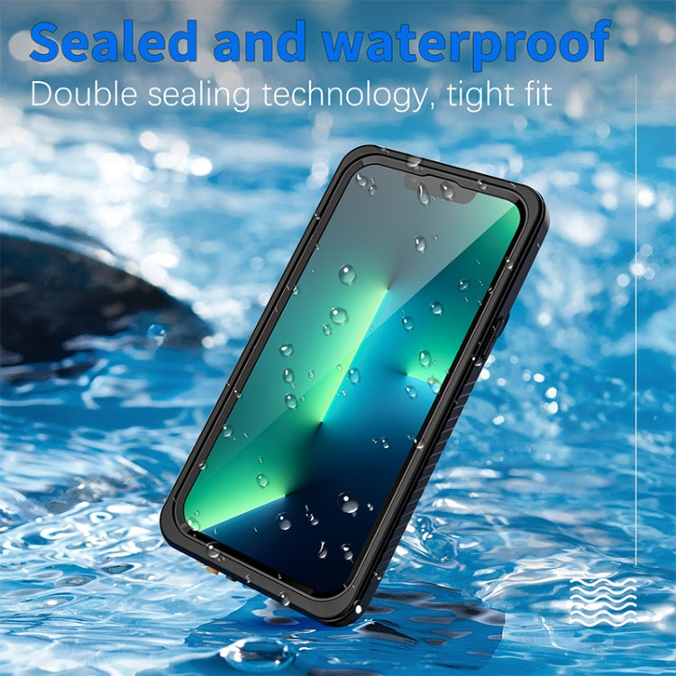 For iPhone 13 Pro Max RedPepper Shockproof IP68 Waterproof PC + TPU Protective Case - Black