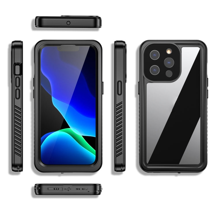 For iPhone 13 Pro RedPepper Shockproof IP68 Waterproof PC + TPU Protective Case - Black