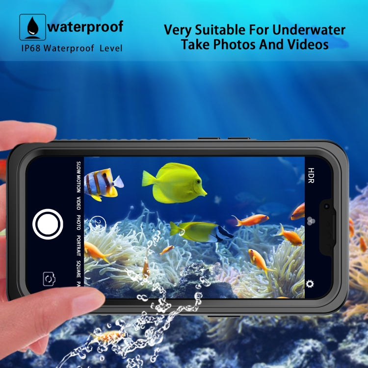 For iPhone 13 Pro RedPepper Shockproof IP68 Waterproof PC + TPU Protective Case - Black