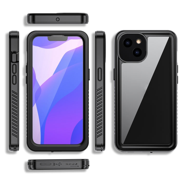 For iPhone 13 RedPepper Shockproof IP68 Waterproof PC + TPU Protective Case - Black