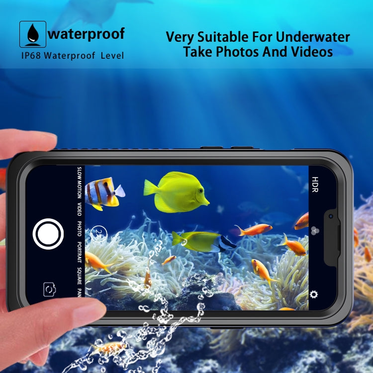 For iPhone 13 RedPepper Shockproof IP68 Waterproof PC + TPU Protective Case - Black