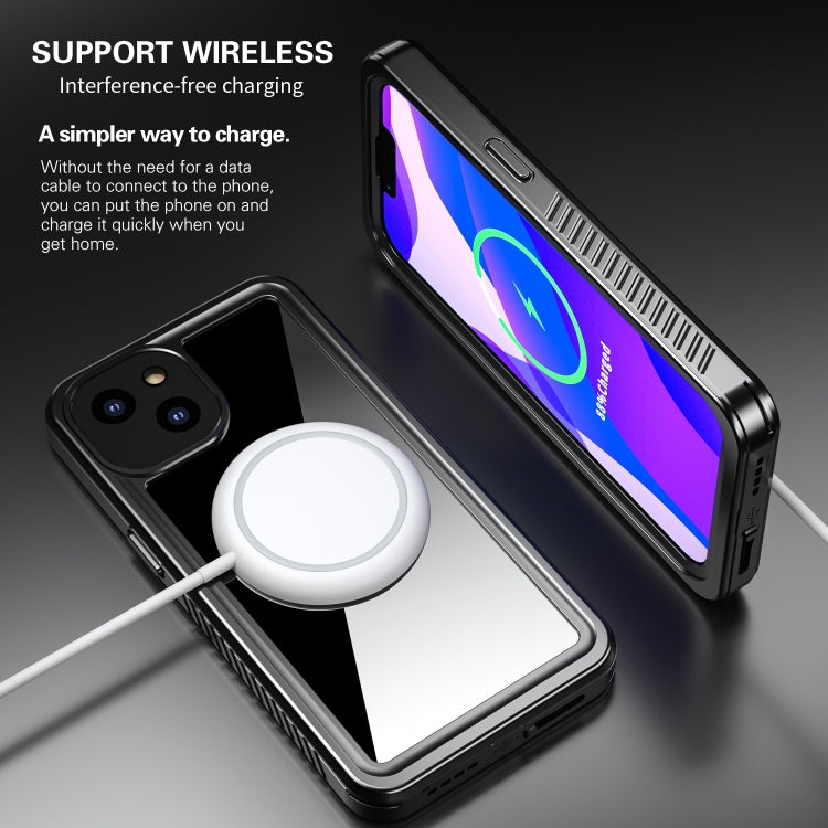For iPhone 13 RedPepper Shockproof IP68 Waterproof PC + TPU Protective Case - Black