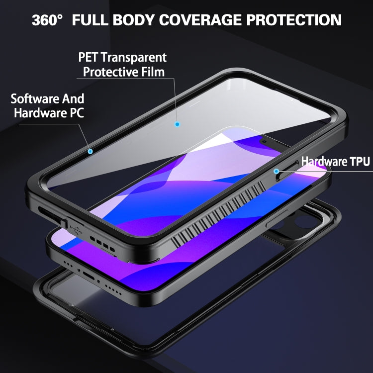 For iPhone 13 RedPepper Shockproof IP68 Waterproof PC + TPU Protective Case - Black