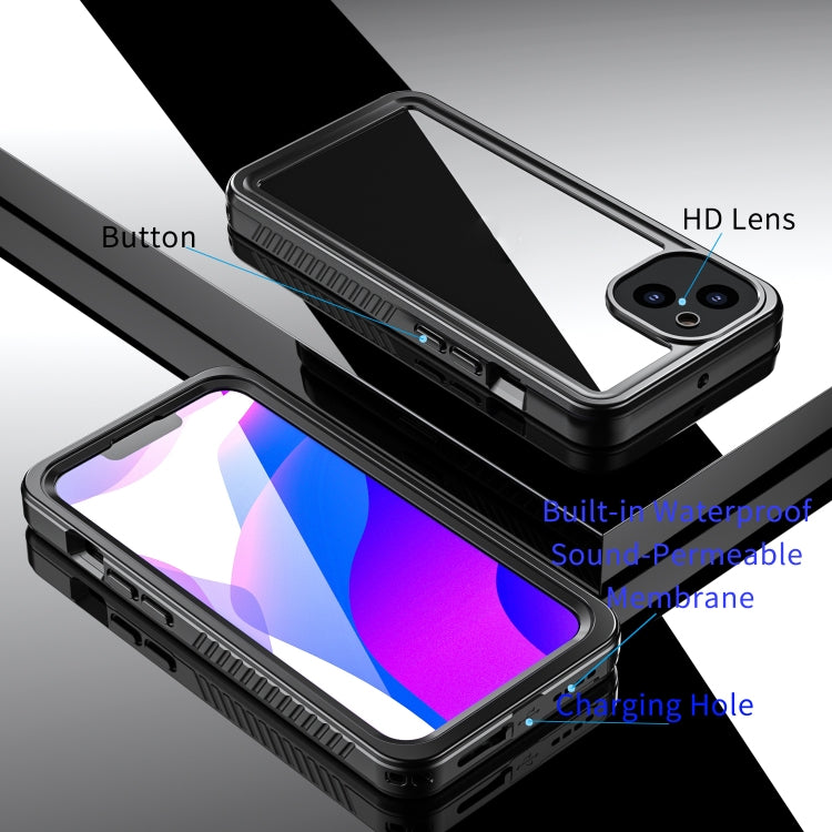 For iPhone 13 RedPepper Shockproof IP68 Waterproof PC + TPU Protective Case - Black