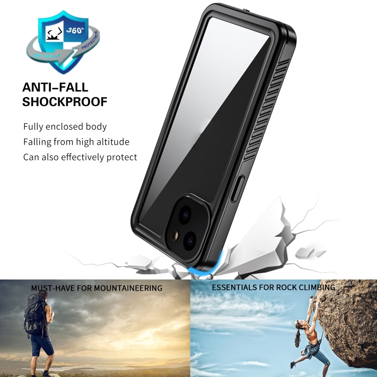 For iPhone 13 RedPepper Shockproof IP68 Waterproof PC + TPU Protective Case - Black