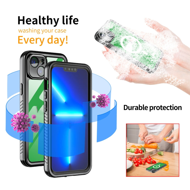 For iPhone 14 Plus RedPepper Shockproof IP68 Waterproof PC + TPU Protective Case - Black