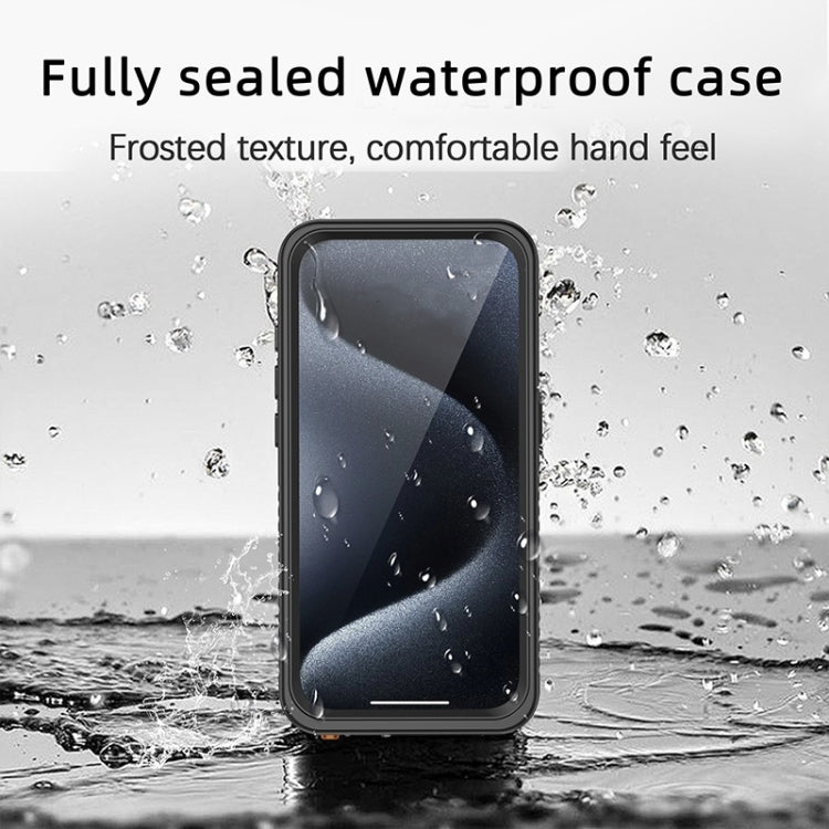 For iPhone 15 Pro Max RedPepper Shockproof IP68 Waterproof PC + TPU Protective Case - Black