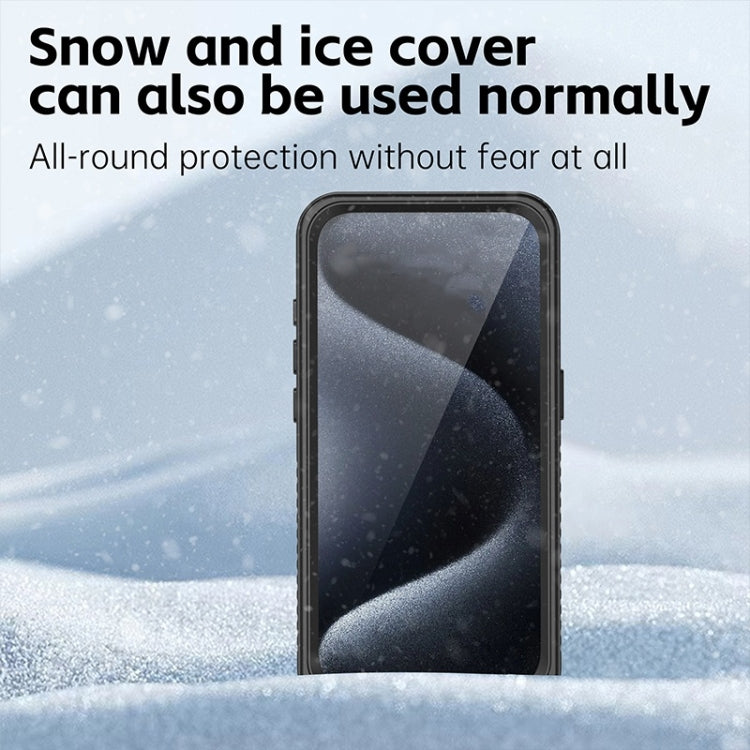For iPhone 15 Pro Max RedPepper Shockproof IP68 Waterproof PC + TPU Protective Case - Black