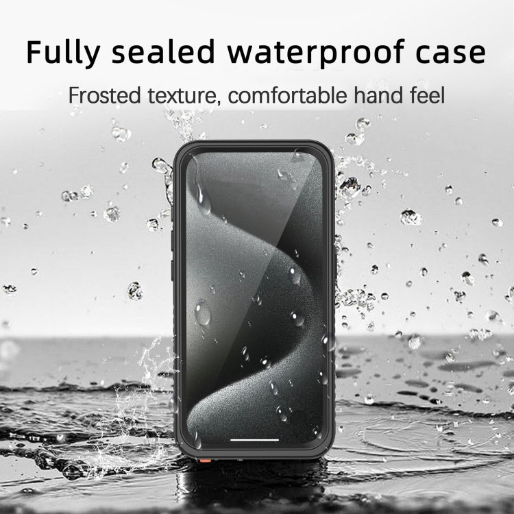 For iPhone 15 Pro RedPepper Shockproof IP68 Waterproof PC + TPU Protective Case - Black