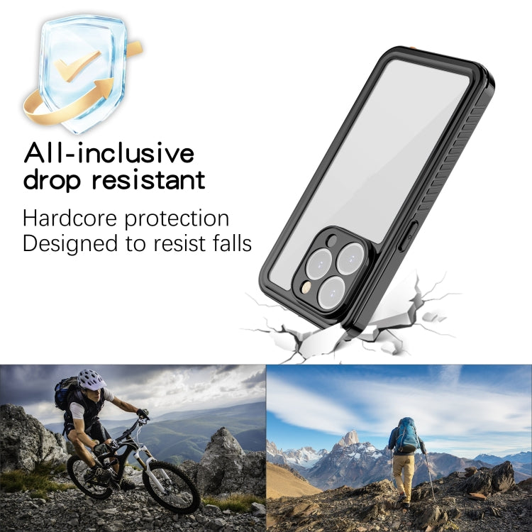 For iPhone 15 Pro RedPepper Shockproof IP68 Waterproof PC + TPU Protective Case - Black
