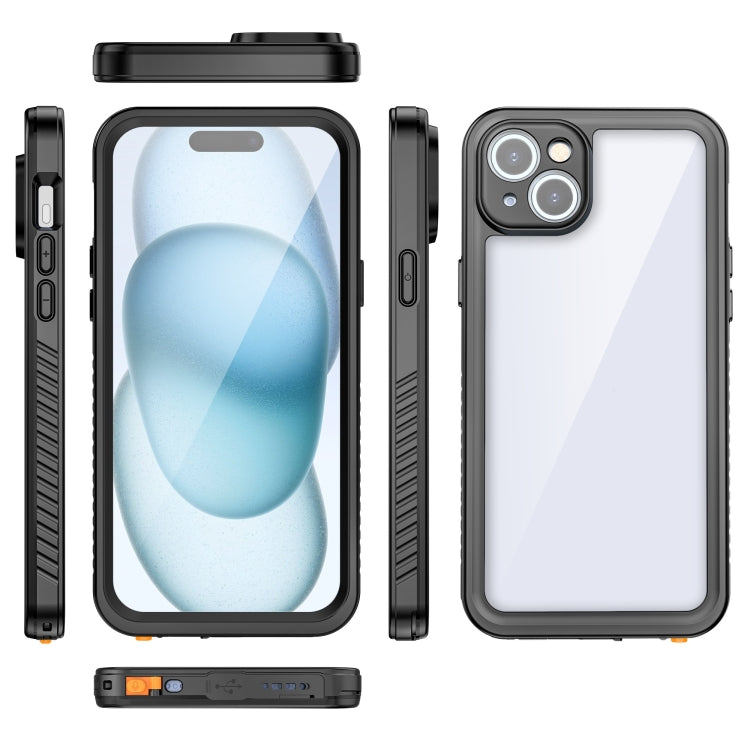 For iPhone 15 Plus RedPepper Shockproof IP68 Waterproof PC + TPU Protective Case - Black