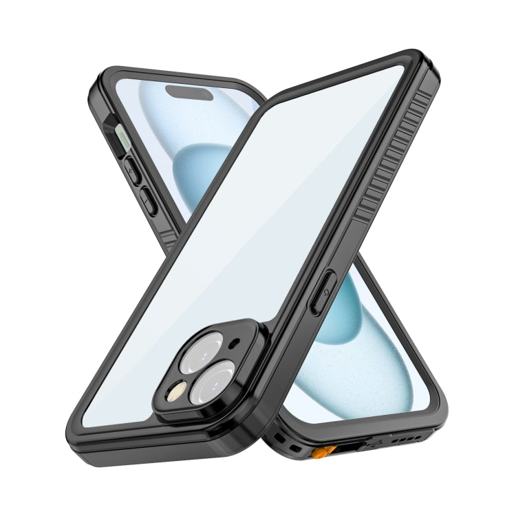 For iPhone 15 Plus RedPepper Shockproof IP68 Waterproof PC + TPU Protective Case - Black