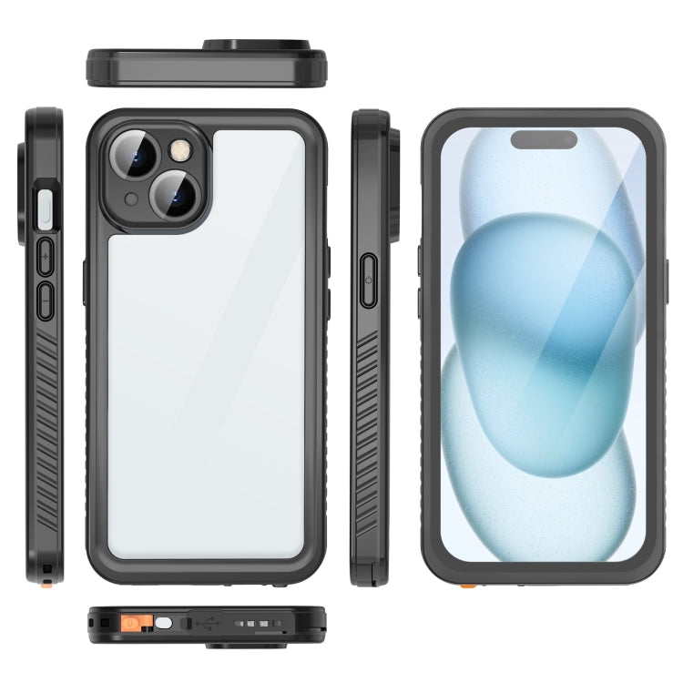 For iPhone 15 RedPepper Shockproof IP68 Waterproof PC + TPU Protective Case - Black