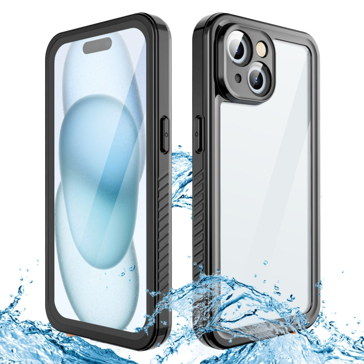 For iPhone 15 RedPepper Shockproof IP68 Waterproof PC + TPU Protective Case - Black