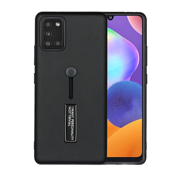 For Samsung Galaxy A31 Oil Feel Shockproof TPU + PC Protective Case with Holder