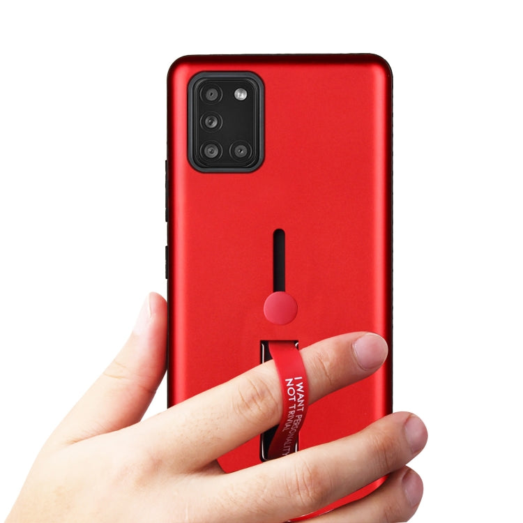 For Samsung Galaxy A31 Oil Feel Shockproof TPU + PC Protective Case with Holder