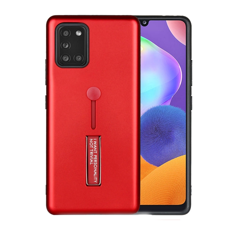 For Samsung Galaxy A31 Oil Feel Shockproof TPU + PC Protective Case with Holder