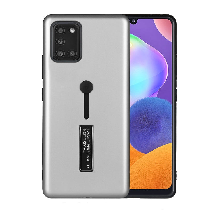 For Samsung Galaxy A31 Oil Feel Shockproof TPU + PC Protective Case with Holder