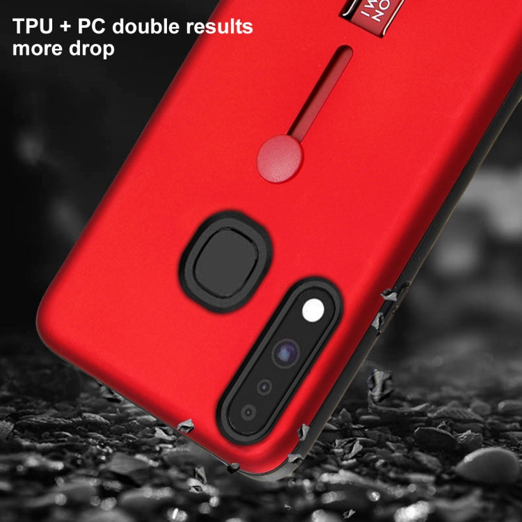 For Samsung Galaxy A70e Oil Feel Shockproof TPU + PC Protective Case with Holder