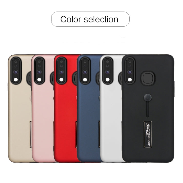 For Samsung Galaxy A70e Oil Feel Shockproof TPU + PC Protective Case with Holder