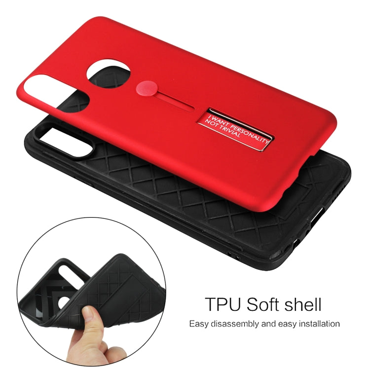 For Samsung Galaxy A70e Oil Feel Shockproof TPU + PC Protective Case with Holder