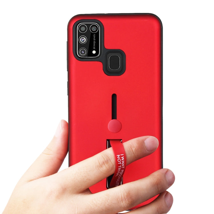 For Samsung Galaxy M31 Oil Feel Shockproof TPU + PC Protective Case with Holder