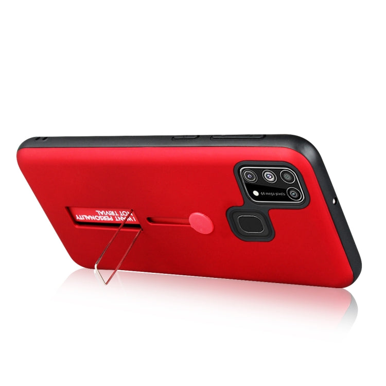 For Samsung Galaxy M31 Oil Feel Shockproof TPU + PC Protective Case with Holder