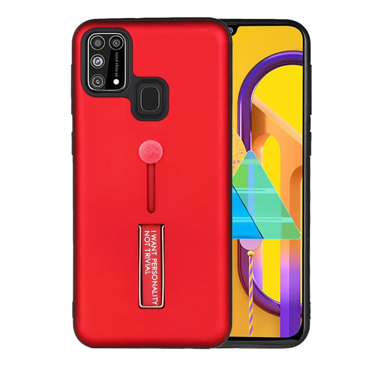 For Samsung Galaxy M31 Oil Feel Shockproof TPU + PC Protective Case with Holder