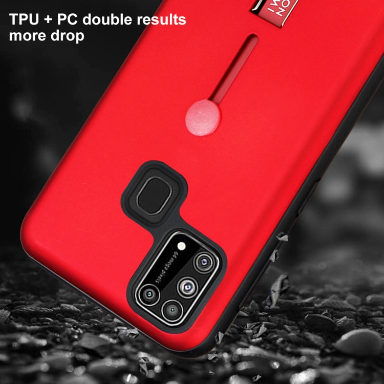 For Samsung Galaxy M31 Oil Feel Shockproof TPU + PC Protective Case with Holder